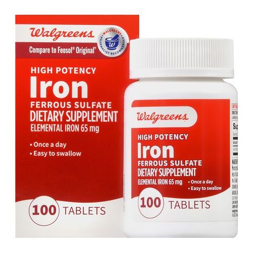 월그린 Walgreens High-Potency Iron 65mg, Ferrous Sulfate 325mg, Tablets