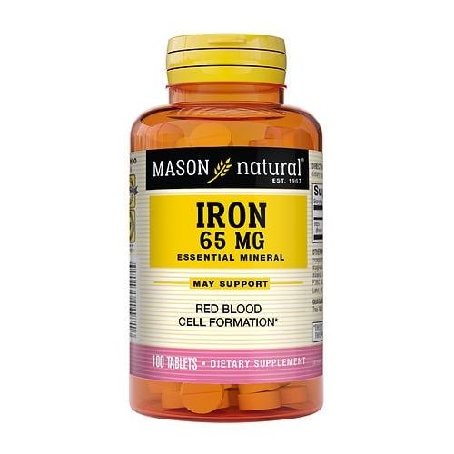 월그린 Walgreens Mason Natural Sugar Free Ferrous Sulfate, Green Tablets