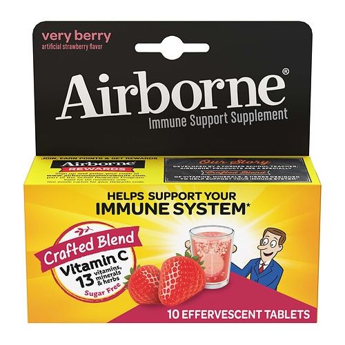 월그린 Walgreens Airborne Health Formula Effervescent Tablets Very Berry