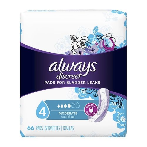 월그린 Walgreens Always Discreet Incontinence Pads, Moderate, Regular Length