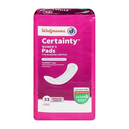 월그린 Walgreens Certainty Womens Bladder Control Pads, Ultimate Absorbency, Regular Length