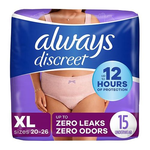 월그린 Walgreens Always Discreet Incontinence Underwear, XL Maximum X-Large