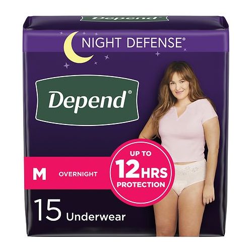 월그린 Walgreens Depend Night Defense Incontinence Overnight Underwear for Women, Medium Tan