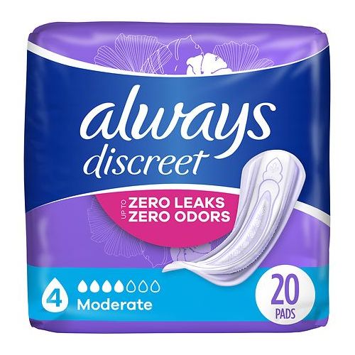 월그린 Walgreens Always Discreet Incontinence Pads, Moderate, Regular Length