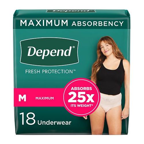 월그린 Walgreens Depend Fit-Flex Incontinence Underwear for Women, Maximum Absorbency Medium