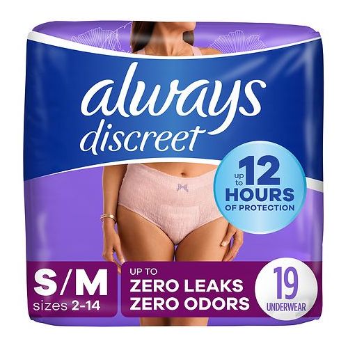 월그린 Walgreens Always Discreet Incontinence Underwear, Maximum Absorbency, SmallMedium Small  Medium