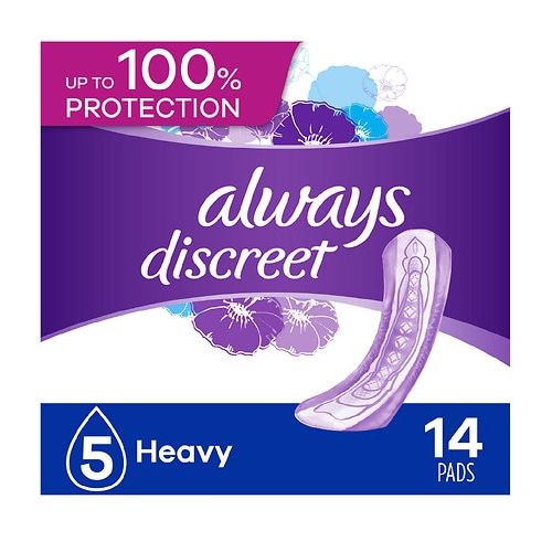 월그린 Walgreens Always Discreet Incontinence Pads, Maximum Absorbency Regular Length