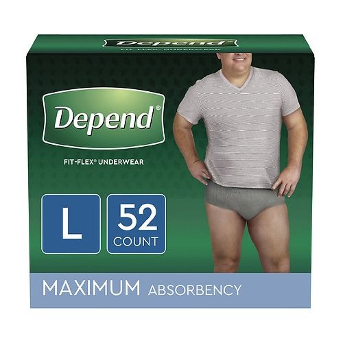 월그린 Walgreens Depend FIT-FLEX Incontinence Underwear for Men, Maximum Absorbency, Large Grey