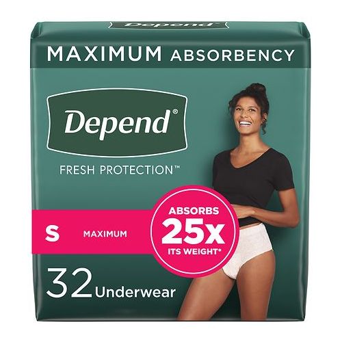 월그린 Walgreens Depend FIT-FLEX Incontinence Underwear for Women, Maximum Absorbency, Small Tan