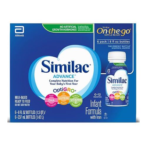 월그린 Walgreens Similac Advance Complete Nutrition, On-the-Go Infant Formula with Iron, Ready to Feed