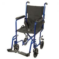 Walgreens Drive Medical Dash Lightweight Transport Wheelchair 17 Seat Blue