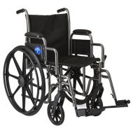 Walgreens Medline Steel Wheelchair with Swingaway Footrests Silver