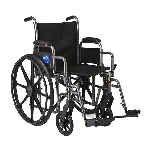 월그린 Walgreens Medline Steel Wheelchair with Swingaway Footrests Silver