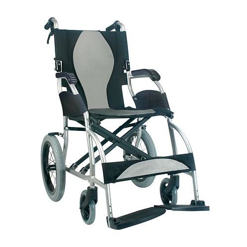월그린 Walgreens Karman 18 inch Aluminum Lightweight Transport Chair Silver