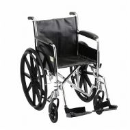Walgreens Nova Steel Wheelchair Fixed Arm and Swing Away Footrests 18 inch