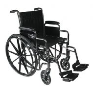 Walgreens Everest & Jennings Traveler SE Steel Wheelchair Detachable Desk Arm & Swingaway Footrest 18in Seat Black