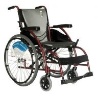 Walgreens Karman 18 inch Wheelchair with Fixed Armrests and Footrests, 27 lbs. Red