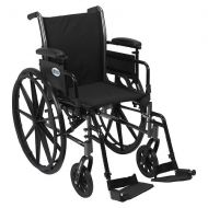 Walgreens Drive Medical Cruiser III Lightweight Wheelchair w FlipBack Removable Adj Desk Arms & FootRest 18 Inch Black