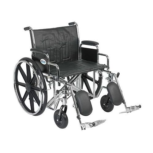 월그린 Walgreens Drive Medical Sentra EC Heavy Duty Wheelchair with Detachable Desk Arms and Elevating Leg Rest 24 Inch Seat Black