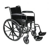 Walgreens Everest & Jennings Steel Wheelchair with Fixed Full Arms, Swingaway Footrest, 18in Seat Width Black