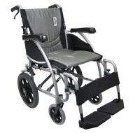 Walgreens Karman 16in Seat Ergonomic Transport Wheelchair Silver