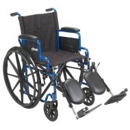 Walgreens Drive Medical Blue StreakWheelchair with Flip Back Desk Arms and Elevating Leg Rests 16 Seat Blue