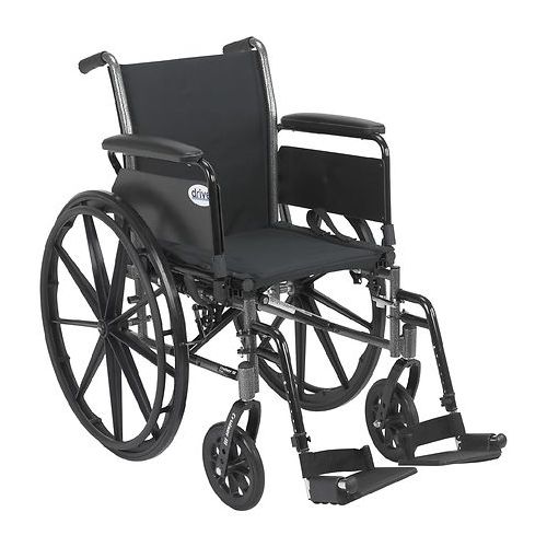 월그린 Walgreens Drive Medical Cruiser III Lightweight Wheelchair w Flip Back Removable Full Arms and Foot Rest 18 Inch