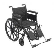 Walgreens Drive Medical Cruiser X4 Dual Axle Wheelchair with Adjustable Full Arms, Elevating Leg Rests 18 inch Seat Silver Vein