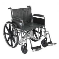 Walgreens Drive Medical Sentra EC Heavy Duty Wheelchair with Detachable Full Arms and SwingAway Footrest 22 Inch Seat Black