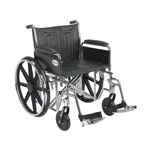 월그린 Walgreens Drive Medical Sentra EC Heavy Duty Wheelchair with Detachable Full Arms and SwingAway Footrest 22 Inch Seat Black