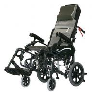 Walgreens Karman 18 inch Tilt in Space Reclining Aluminum Transport Wheelchair, 34 lbs. Black