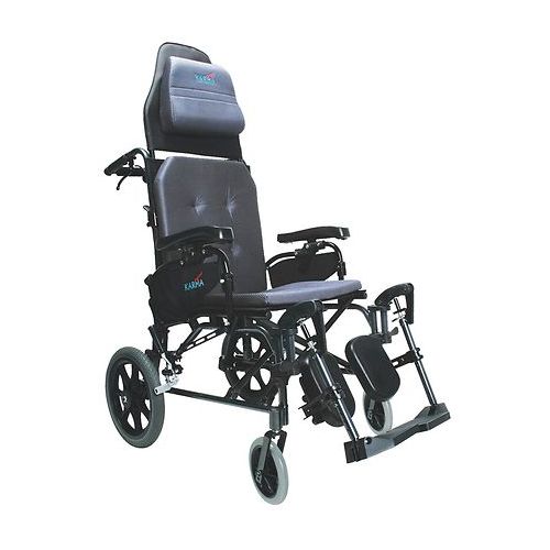 월그린 Walgreens Karman Reclining 18 inch Aluminum Transport Wheelchair, 33lbs Black