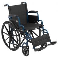 Walgreens Drive Medical Blue Streak Wheelchair with Flip Back Desk Arms and Swing Away Footrest 16 Seat Blue