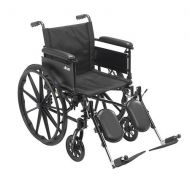 Walgreens Drive Medical Cruiser X4 Dual Axle Wheelchair with Adjustable Arms, Elevating Leg Rests 16 inch Seat Silver Vein