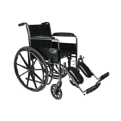 월그린 Walgreens Everest & Jennings Travelers SE Steel Wheelchair Standard with Fixed Arms and Elevating Legrest Black