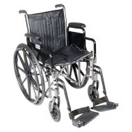 Walgreens Drive Medical Silver Sport 2 Wheelchair with Detachable Desk Arms and Swing Away Footrest 18 inch