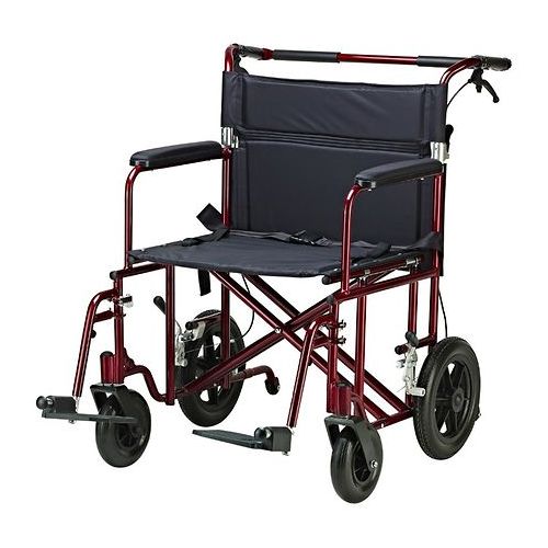 월그린 Walgreens Drive Medical Bariatric Heavy Duty Transport Chair 22 Inch Seat Red