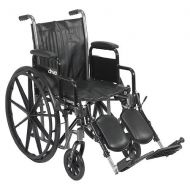 Walgreens Drive Medical Silver Sport 2 Wheelchair with Detachable Desk Arms and Elevating Leg Rest 16 inch