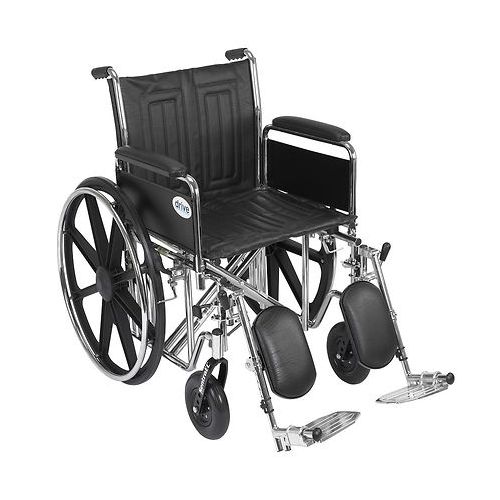 월그린 Walgreens Drive Medical Sentra EC Heavy Duty Wheelchair with Detachable Full Arms and Elevating Leg Rest 20 Inch Seat Black