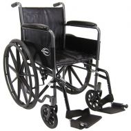 Walgreens Karman 18 inch Steel Wheelchair with Fixed Armrests, 37lbs Silver