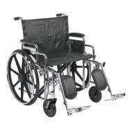 Walgreens Drive Medical Sentra Extra Heavy Duty Wheelchair w Detachable Desk Arms and Elevating Leg Rest 24 Inch Seat Black