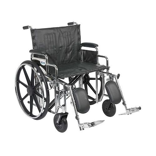 월그린 Walgreens Drive Medical Sentra Extra Heavy Duty Wheelchair w Detachable Desk Arms and Elevating Leg Rest 24 Inch Seat Black