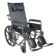 Walgreens Drive Medical Silver Sport Reclining Wheelchair with Elevating Leg Rests