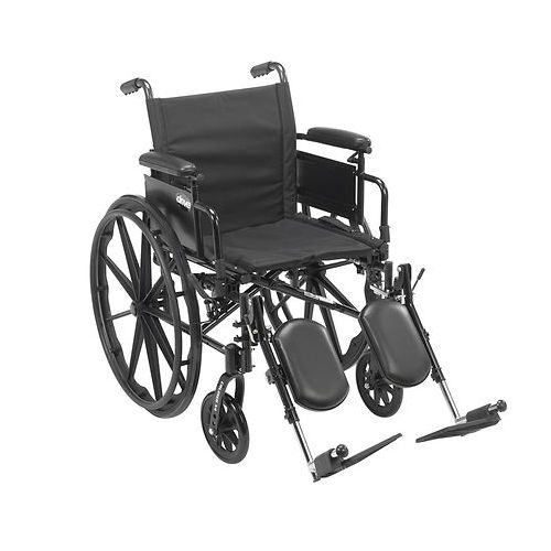 월그린 Walgreens Drive Medical Cruiser X4 Dual Axle Wheelchair with Adjustable Desk Arms, Elevating LegRests 18 inch Seat Silver Vein
