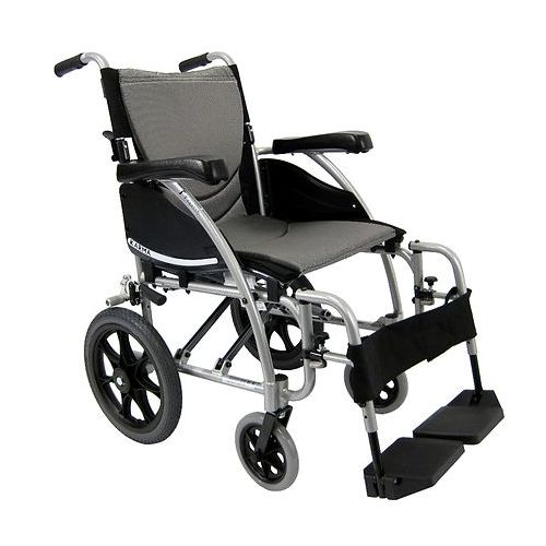 월그린 Walgreens Karman 16 inch Aluminum Transport Wheelchair, 22 lbs. Silver