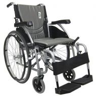 Walgreens Karman 18 inch Aluminum Wheelchair with Swing Away Footrests, 25 lbs. Silver