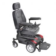 Walgreens Drive Medical Titan Transportable Front Wheel Power Wheelchair, Full Back Captains Seat Red & Blue