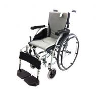 Walgreens Karman 18 inch Aluminum Wheelchair with Height Adjustable Flip-Back Armrests , 29 lbs. Silver