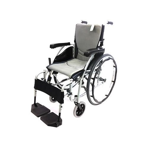월그린 Walgreens Karman 18 inch Aluminum Wheelchair with Height Adjustable Flip-Back Armrests , 29 lbs. Silver