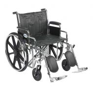 Walgreens Drive Medical Sentra EC Heavy Duty Wheelchair with Detachable Desk Arms and Elevating Leg Rest 22 Inch Seat Black